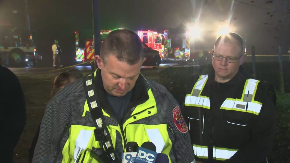 Officials are in contact with occupants of small plane dangling from power lines in Montgomery County